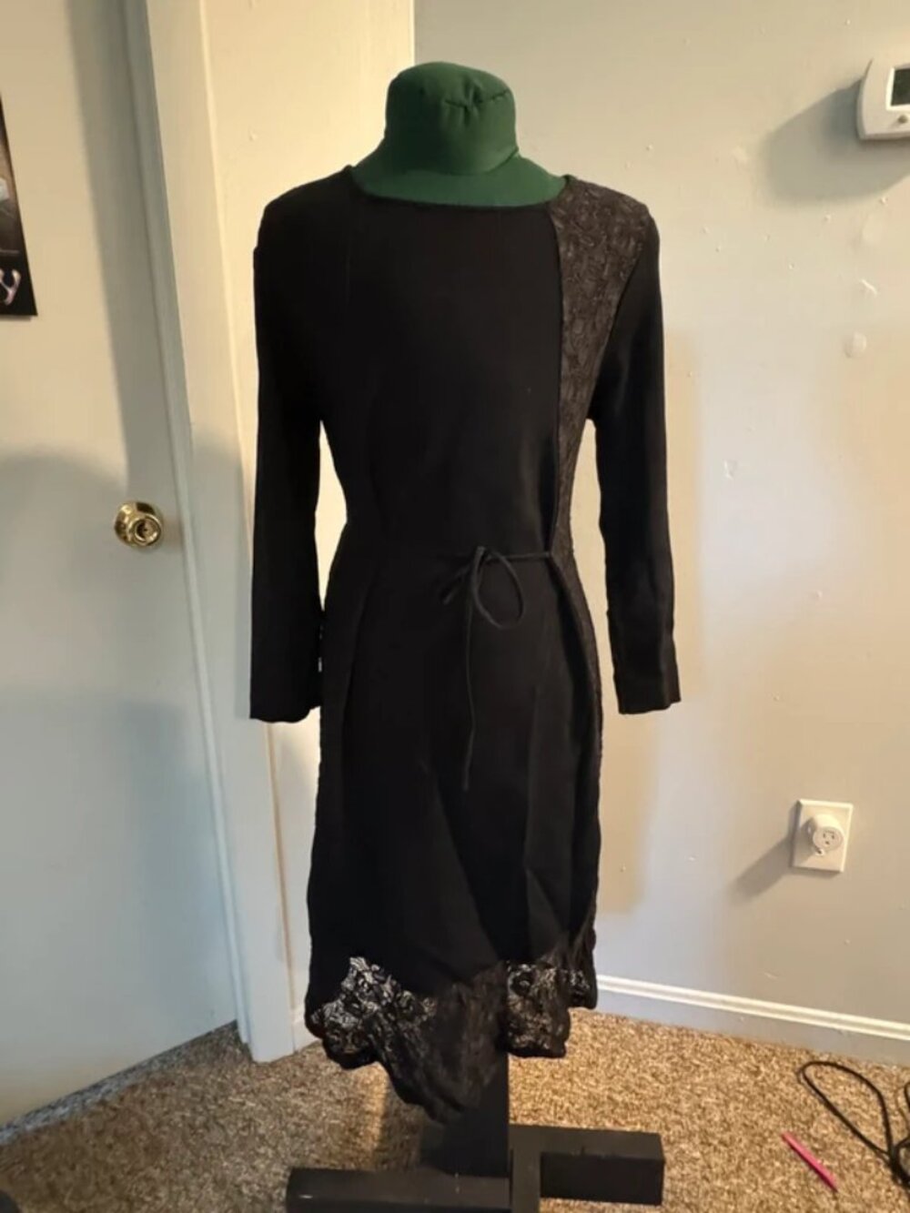 Lacey Long Sleeve Black Dress